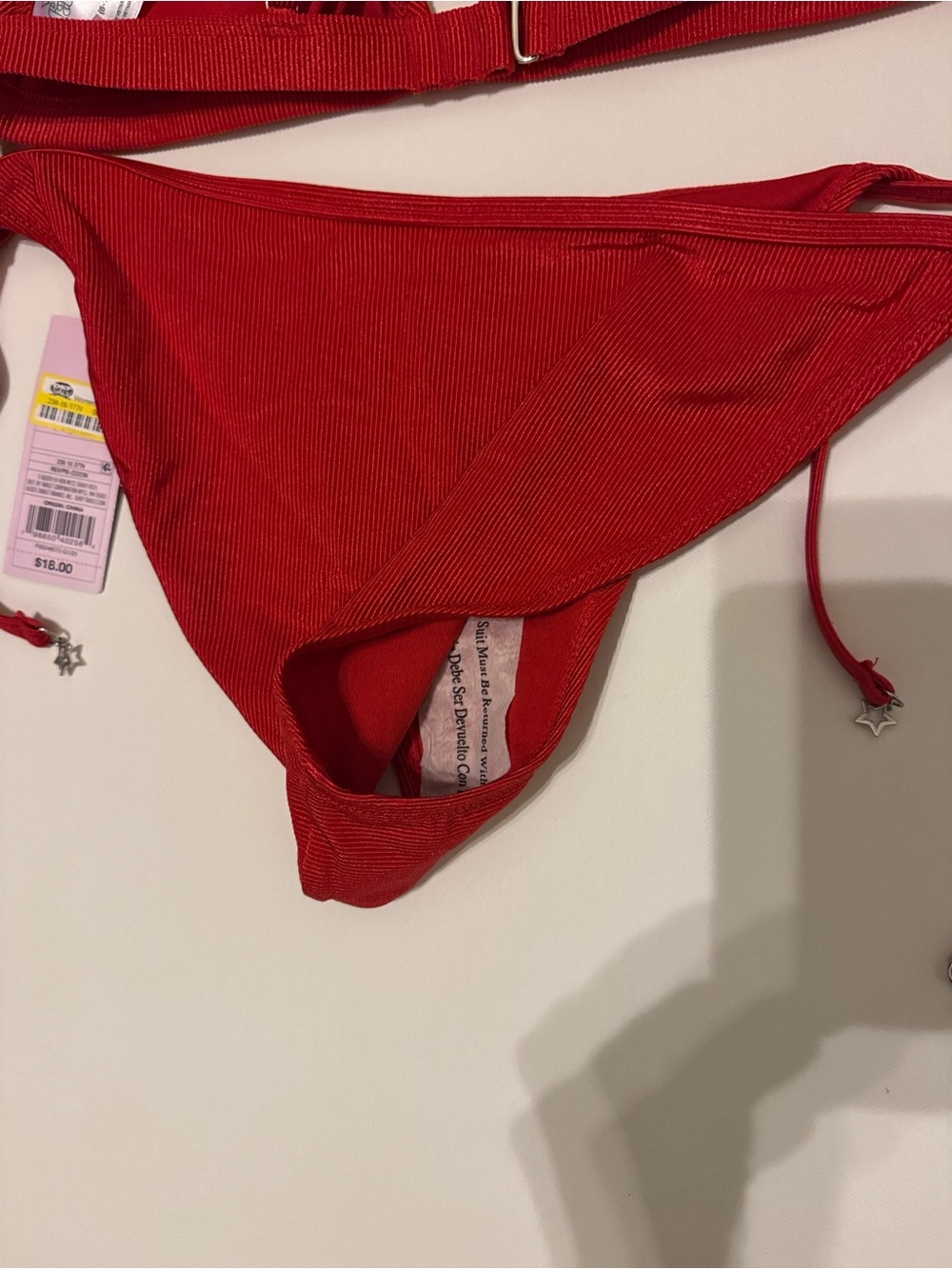 Wild Fable Red Ribbed Triangle Bikini Set - Picture 5 of 5